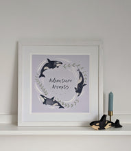 Load image into Gallery viewer, ‘Adventure Awaits’ Lilac And Silver Orca Fine Art Print
