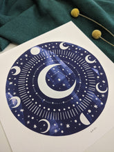Load image into Gallery viewer, Personalised ‘Zodiac Moon’ Decorative Moon And Zodiac Constellation Limited Edition Fine Art Print