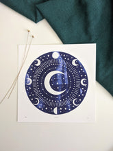 Load image into Gallery viewer, Personalised ‘Zodiac Moon’ Decorative Moon And Zodiac Constellation Limited Edition Fine Art Print