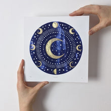 Load image into Gallery viewer, Personalised ‘Zodiac Moon’ Decorative Moon And Zodiac Constellation Limited Edition Fine Art Print