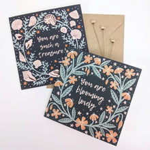 Load image into Gallery viewer, ‘You Are Blooming Lovely’ and ‘You Are Such A Treasure’ Mixed Notelet Bundle