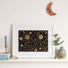 Load image into Gallery viewer, ‘Hopes & Dreams’ Original Celestial Lino print