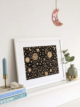 Load image into Gallery viewer, ‘Hopes & Dreams’ Original Celestial Lino print