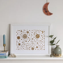 Load image into Gallery viewer, ‘Hopes & Dreams’ Original Celestial Lino print