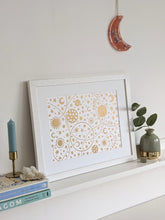 Load image into Gallery viewer, ‘Hopes & Dreams’ Original Celestial Lino print