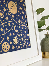 Load image into Gallery viewer, ‘Hopes & Dreams’ Original Celestial Lino print