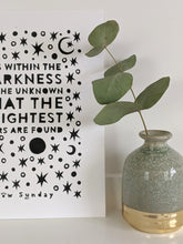 Load image into Gallery viewer, ‘Within The Darkness’ Original Lino print