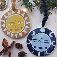 Load image into Gallery viewer, Sun & Moon Celestial Christmas Bauble Decoration