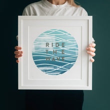 Load image into Gallery viewer, ‘Ride The Wave’ Ocean Wave Metallic Limited Edition Fine Art Print