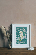 Load image into Gallery viewer, ‘Sami Seahorse’ Friendly Sea Creature Fine Art Print For Children