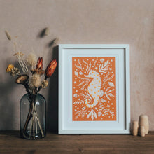 Load image into Gallery viewer, ‘Sami Seahorse’ Friendly Sea Creature Fine Art Print For Children