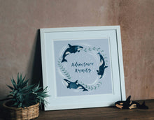 Load image into Gallery viewer, ‘Adventure Awaits’ Lilac And Silver Orca Fine Art Print