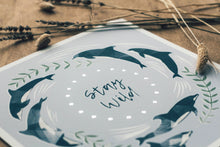 Load image into Gallery viewer, ‘Stay Wild’ Lilac And Silver Dolphin Fine Art Print