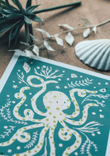 Load image into Gallery viewer, ‘Occy Octopus’ Friendly Sea Creature Fine Art Print For Children