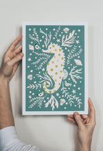 Load image into Gallery viewer, ‘Sami Seahorse’ Friendly Sea Creature Fine Art Print For Children
