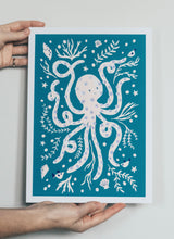 Load image into Gallery viewer, ‘Occy Octopus’ Friendly Sea Creature Fine Art Print For Children