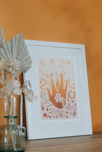 Load image into Gallery viewer, ‘Natures Gifts’ Illustrative Flowers With Hand Silhouette Limited Edition Fine Art Print