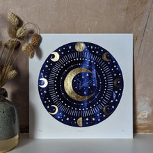 Load image into Gallery viewer, Personalised ‘Zodiac Moon’ Decorative Moon And Zodiac Constellation Limited Edition Fine Art Print
