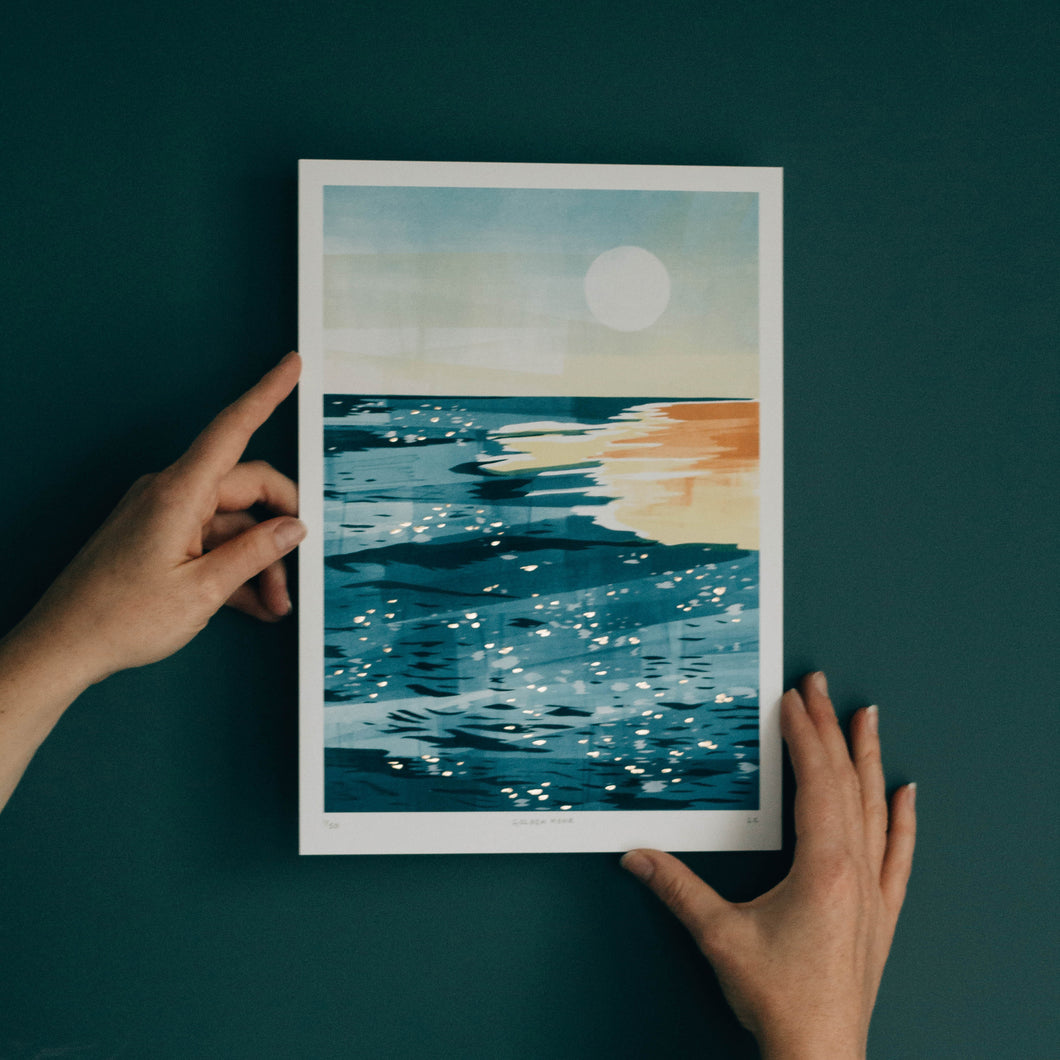 New A5 Edition: 'Golden Hour' Beach Scene Print