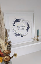 Load image into Gallery viewer, ‘Adventure Awaits’ White And Gold Orca Fine Art Print
