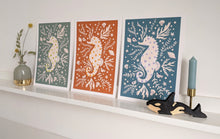 Load image into Gallery viewer, ‘Sami Seahorse’ Friendly Sea Creature Fine Art Print For Children
