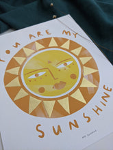 Load image into Gallery viewer, ‘You Are My Sunshine’ Hand Embellished Gold Leaf Sun Limited Edition Fine Art Print
