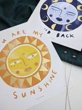 Load image into Gallery viewer, ‘You Are My Sunshine’ Hand Embellished Gold Leaf Sun Limited Edition Fine Art Print
