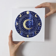 Load image into Gallery viewer, Personalised ‘Zodiac Moon’ Decorative Moon And Zodiac Constellation Limited Edition Fine Art Print
