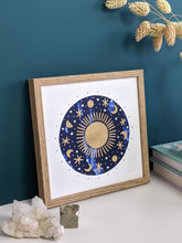 Load image into Gallery viewer, Rise &amp; Shine - Celestial Sun, moon and stars Fine Art Print
