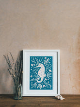 Load image into Gallery viewer, ‘Sami Seahorse’ Friendly Sea Creature Fine Art Print For Children
