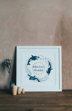 Load image into Gallery viewer, ‘Adventure Awaits’ White And Gold Orca Fine Art Print
