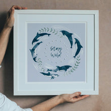 Load image into Gallery viewer, ‘Stay Wild’ Lilac And Silver Dolphin Fine Art Print
