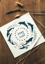 Load image into Gallery viewer, ‘Stay Wild’ White And Gold Dolphin Fine Art Print
