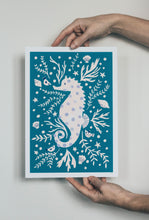 Load image into Gallery viewer, ‘Sami Seahorse’ Friendly Sea Creature Fine Art Print For Children
