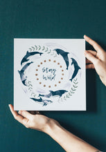 Load image into Gallery viewer, ‘Stay Wild’ White And Gold Dolphin Fine Art Print
