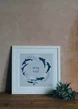 Load image into Gallery viewer, ‘Stay Wild’ Lilac And Silver Dolphin Fine Art Print
