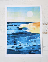 Load image into Gallery viewer, New A5 Edition: &#39;Golden Hour&#39; Beach Scene Print

